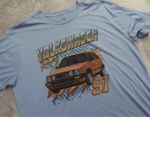 Volkswagen Racing GTI 91 T-Shirt Men's XL Blue VW Car Tee Retro 90's Style
